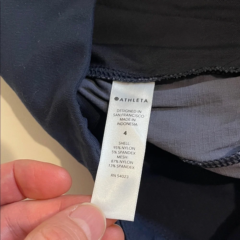 Athleta Black Patterned Trekkie North Printed Running Shorts
